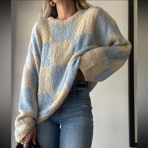 Luna B| Oversized Checkered Sweater